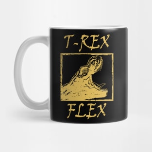 T-Rex Flex Dino Distressed Retro Yellow Mug